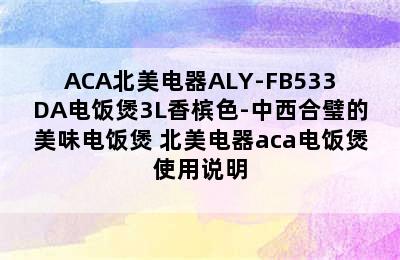 ACA北美电器ALY-FB533DA电饭煲3L香槟色-中西合璧的美味电饭煲 北美电器aca电饭煲使用说明